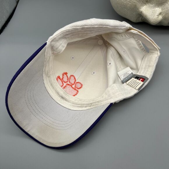 Clemson University Cap Men One Size Nike Team White Blue Sportswear Hat College - Picture 5 of 6